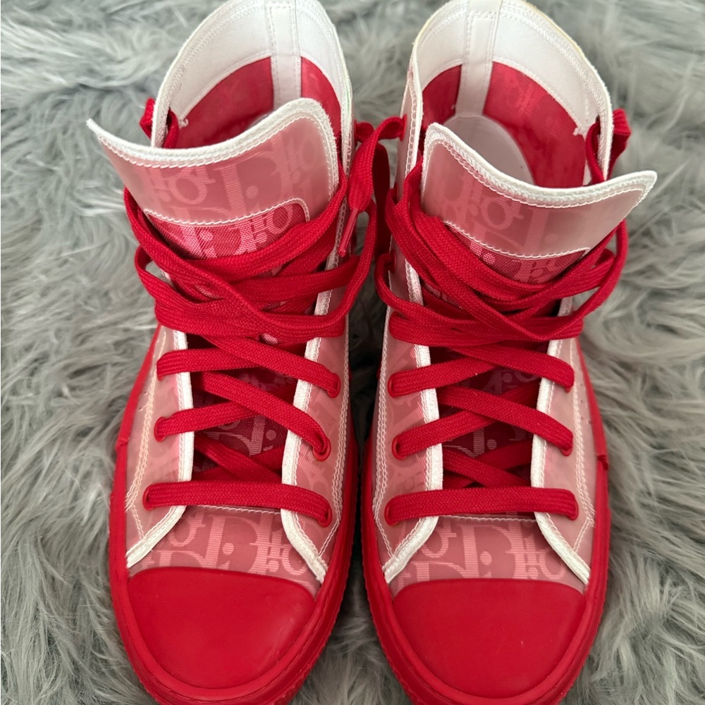 AUTHENTIC* Dior Red and White Sneakers